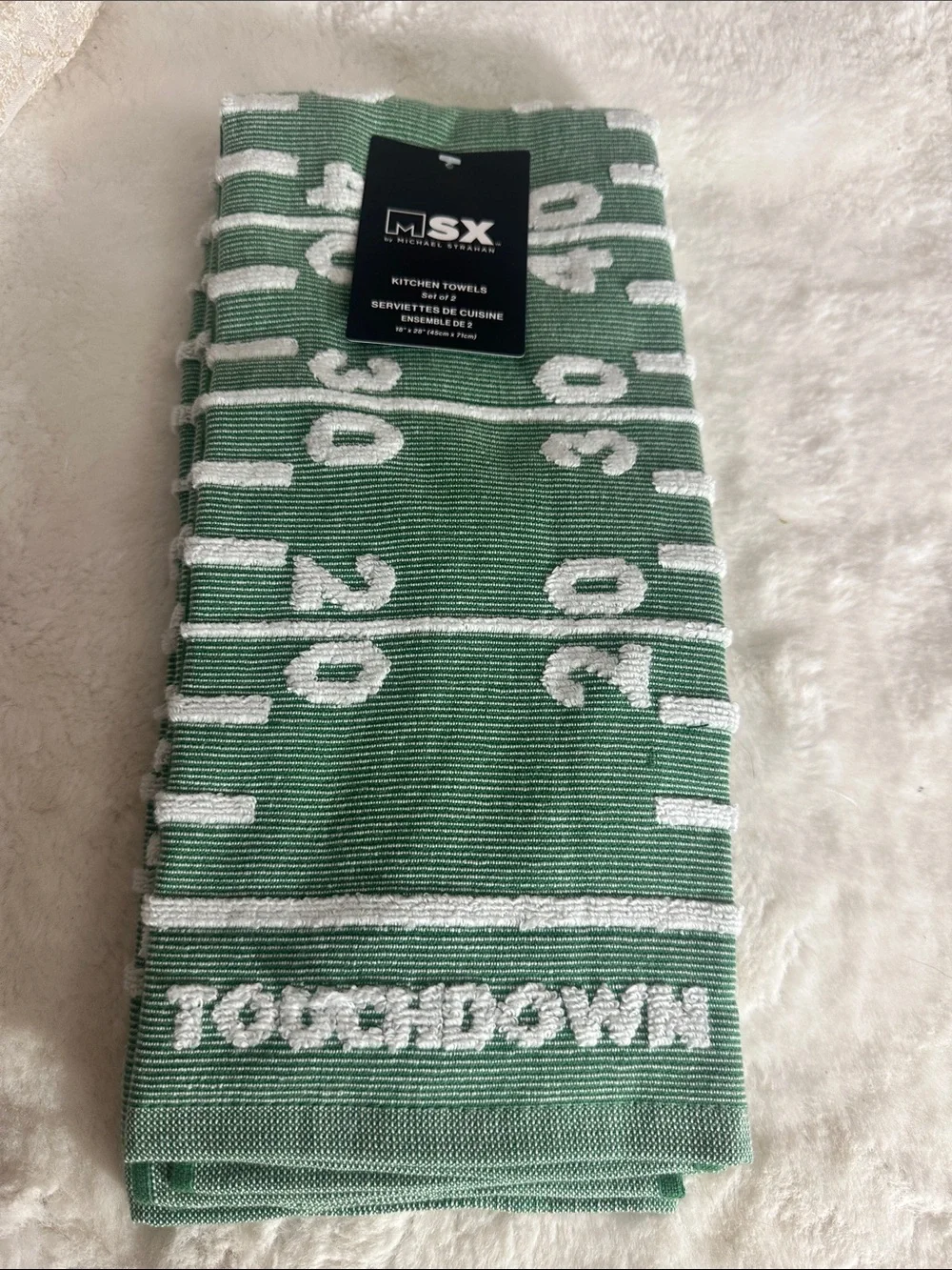 MSX SET OF 2 football field touchdown kitchen towels